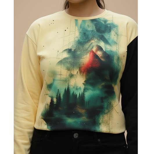 bluza bez kaptura damska Nietypowa bluza oversize bawełniana Góry