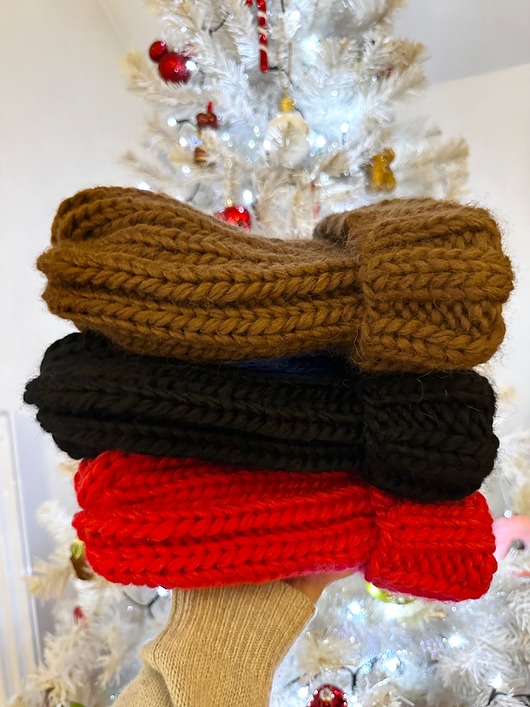 czapki damskie Gruba wełniana czapka beanie 100% wełna handmade