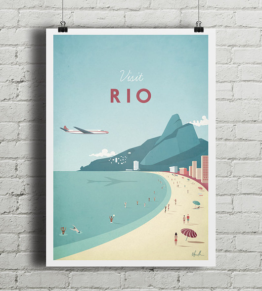 Rio de Janiero - vintage plakat A2 minimalmill