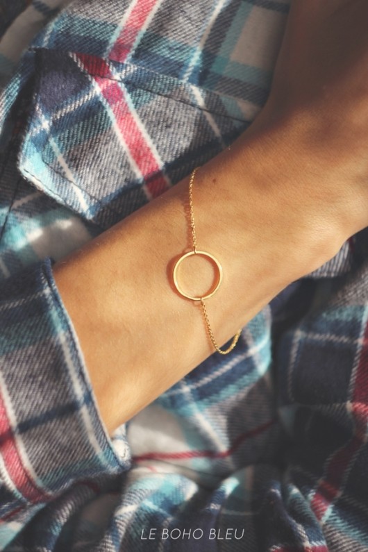 16k Gold Plated Karma Bracelet Le Boho Bleu