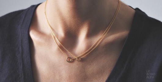 16k Gold Plated Little Karma Necklace Le Boho Bleu