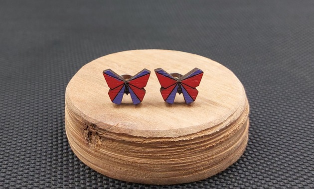 kolczyki drewniane Kolczyki drewniane MOTYLKI