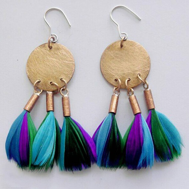 kolczyki z piórami PIÓRKO kolczyki