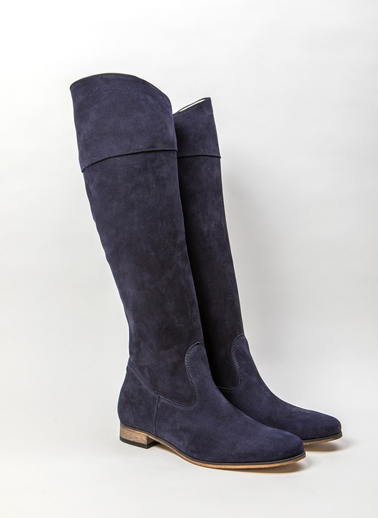 kozaki damskie SKÓRZANE KOZAKI ZAPATO 125 GRANAT NUBUK