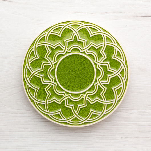 podkładki do kuchni Ceramiczna podstawka geometryczna jasnozielona.