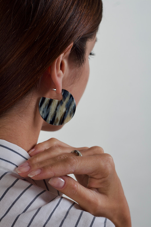 Kolczyki Peony w kolorze Zebra NINIcoJewelry
