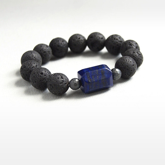 LUX. lapis lazuli & lawa wulkaniczna kaktusia