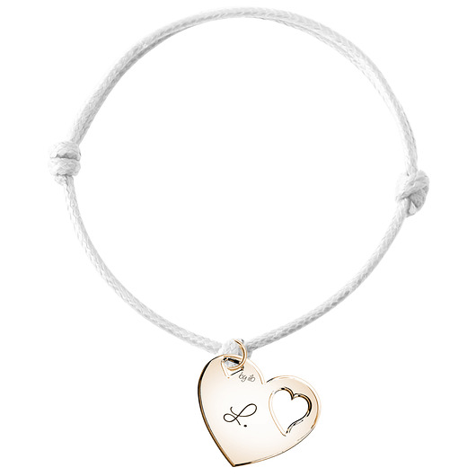 bransoletki na sznurku Bransoletka sznurkowa serce LOVE DROP INSIDE
