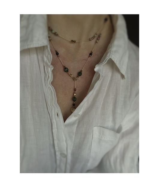 naszyjniki - inne Budda - naszyjnik z jaspisami i zoisytem