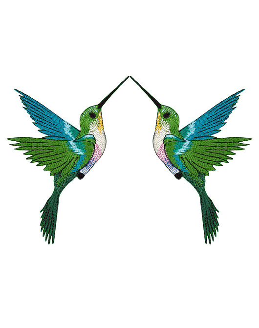 naszywki na ubrania Naszywka naprasowanka termo haft KOLIBRY ZESTAW 8,4x11,5cm