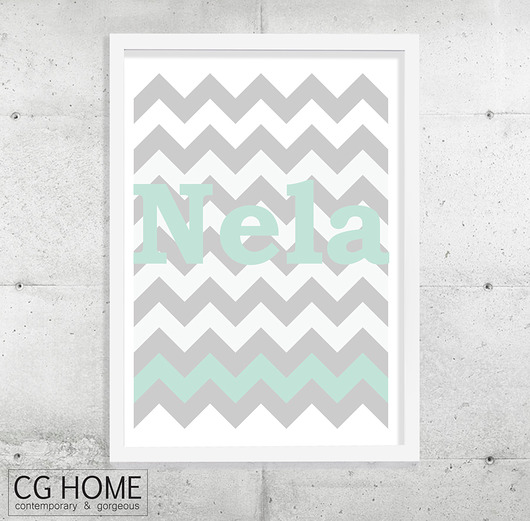 Nela plakat 30cm x 40cm GRAFIKA literki  Cghome