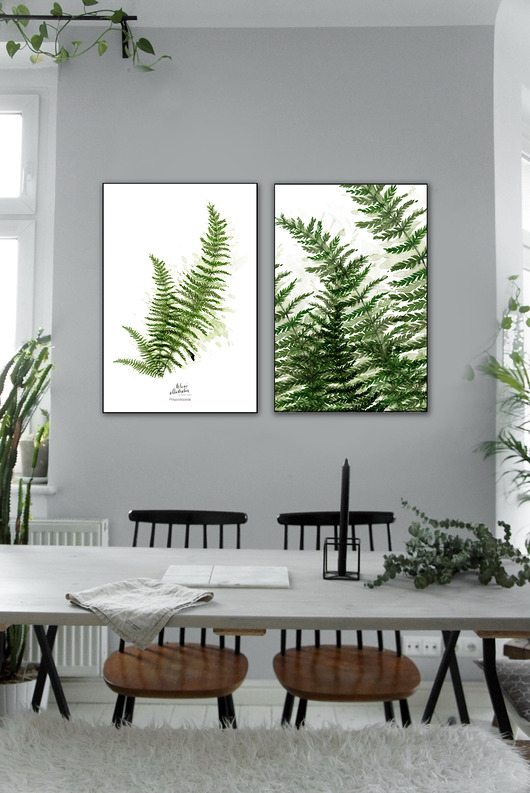 Plakat paprocie { 100x70} komplet Margo Hupert