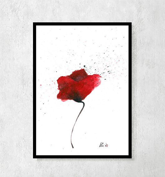 Plakat botaniczny Mak polny 30x40cm ceci bloom