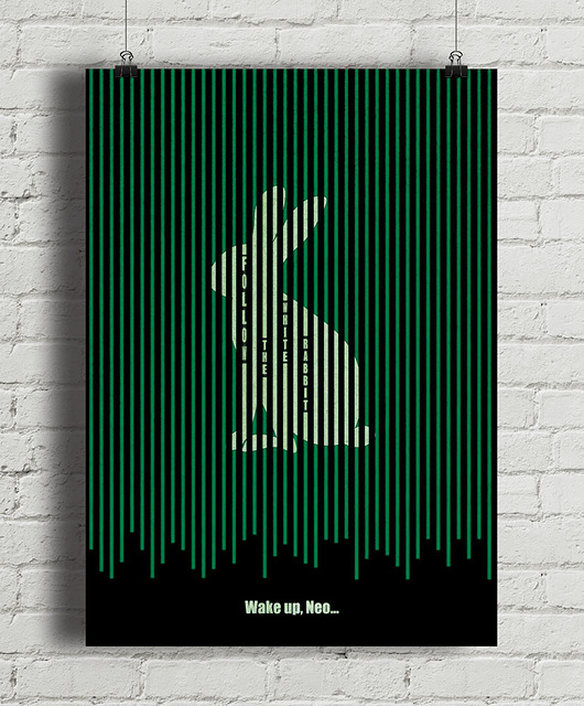 plakaty Matrix / Follow the White Rabbit - plakat fine art