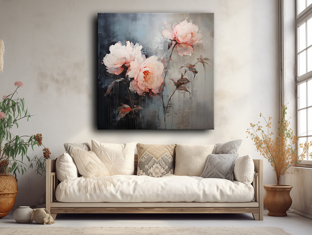 plakaty Peonie - Plakat - Olej, Boho, Abstrakcja