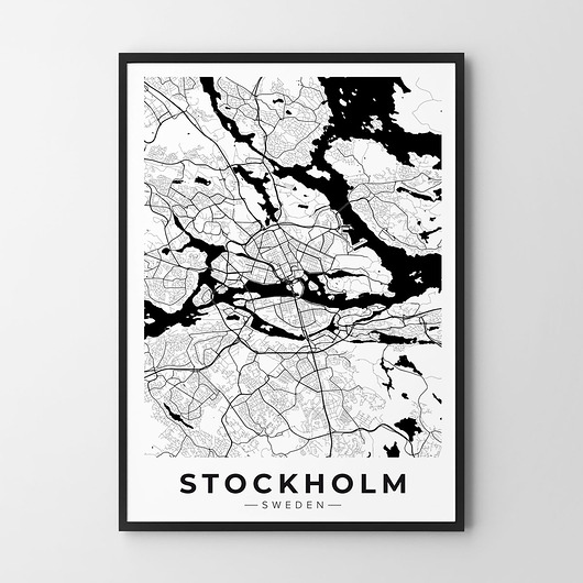 plakaty Plakat Sztokholm mapa