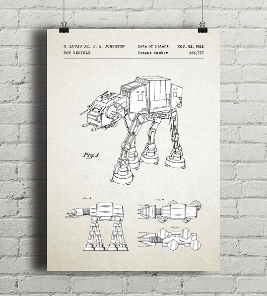 plakaty Star Wars AT-AT - patent - plakat vintage