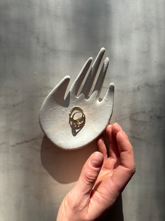 pojemniki na biżuterię Ceramiczna Łapka Handmade Talerzyk na Biżuterię Milky Romantic