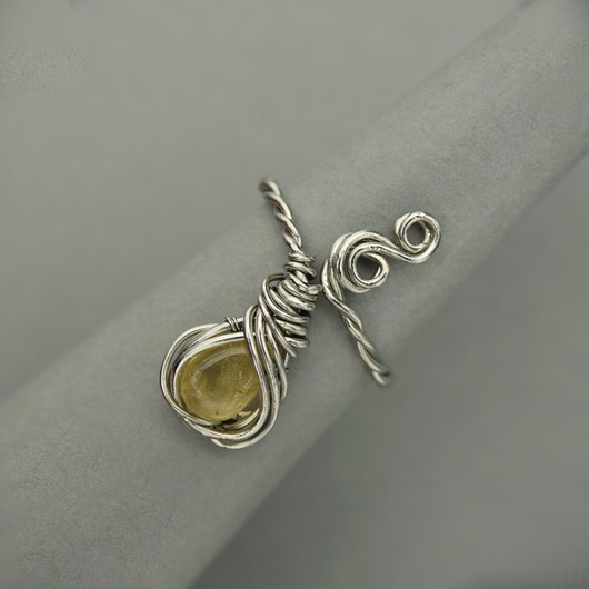 pierścionki - różne Pierścionek regulowany cytryn wire wrapping