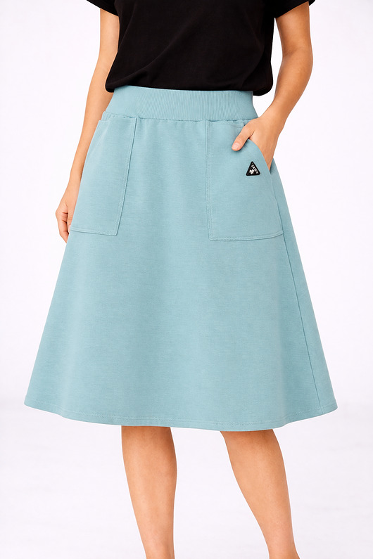 spódnice midi Spódnica Trapezowa  ,,NOEL" Niebieski