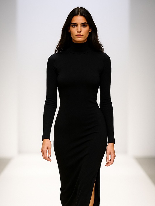 sukienki midi damskie Sukienka  czarna  YY300059