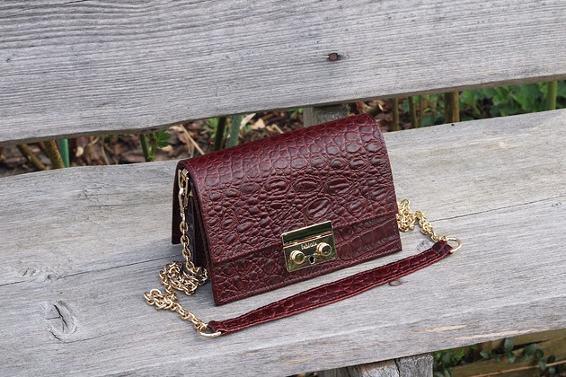 torby na ramię AMELIA II XS burgund CroCo  mała łuska limited GOLD