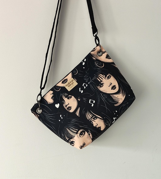 torby na ramię Torebka R U T H K-pop Black- welurowa torebka midi