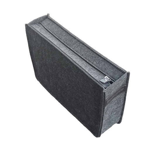 torebki różne Grafitowy organizer do torebki typu shopperka - na zamek