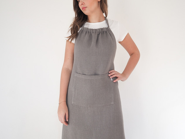 fartuchy kuchenne Lniany fartuszek classic TRUE GRAY