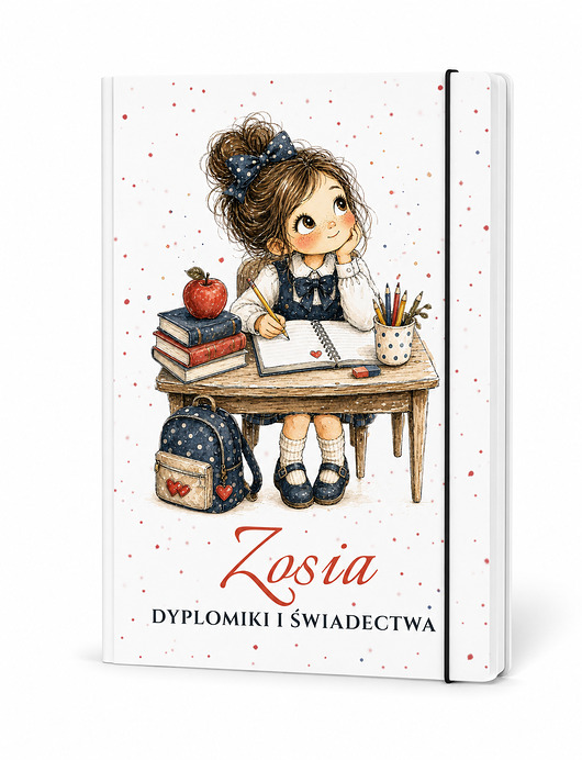 akcesoria różne TECZKA na świadectwa dyplomy dla dziewczynki prezent na zakończenie roku