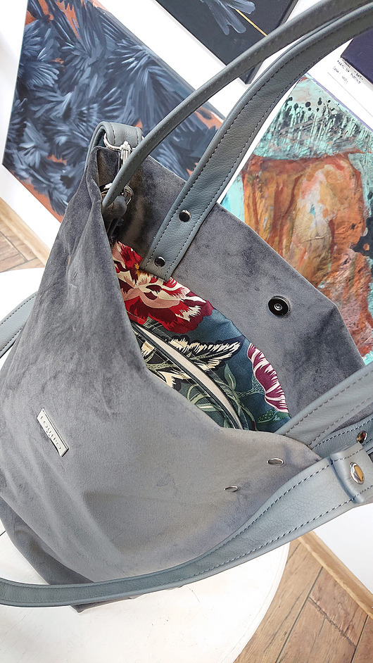 Shoper Bag Szarość Welur equipo