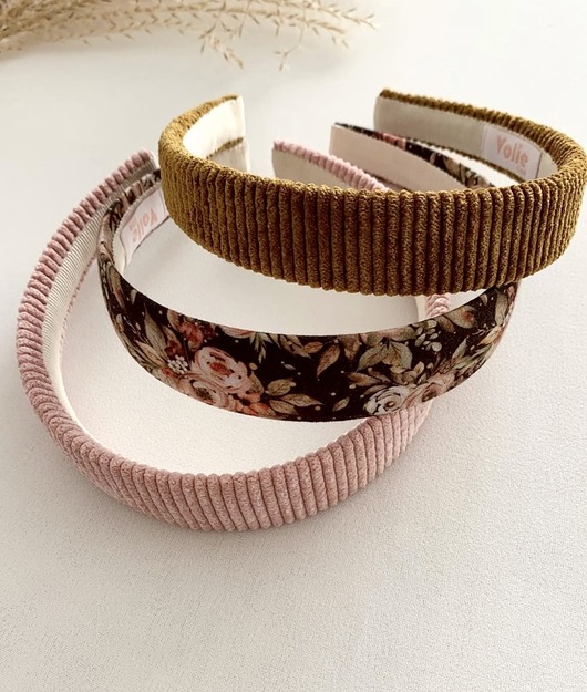 opaski do włosów Płaska sztruksowa opaska do włosów Golden