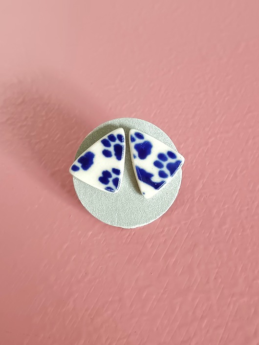 kolczyki ceramiczne Kolczyki ceramiczne Bolesławiec łapki