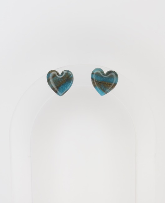 kolczyki z masy plastycznej Kolczyki Gemstone - niebieskie serca