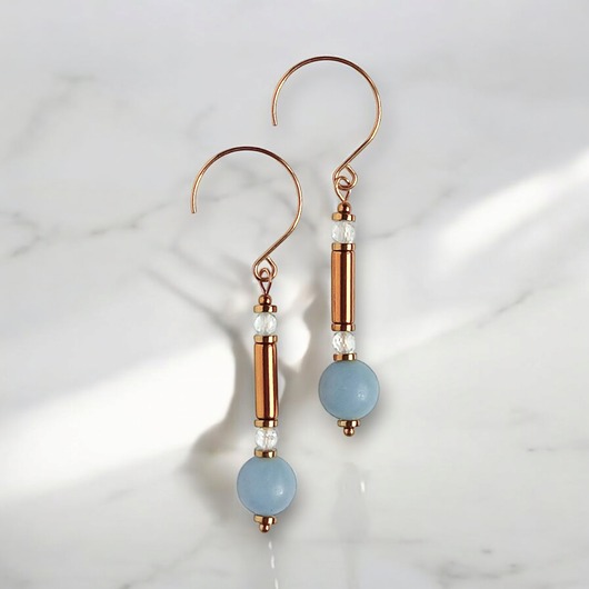 kolczyki z kamieniami Kolczyki angelit i topaz : okazałe i efektowne