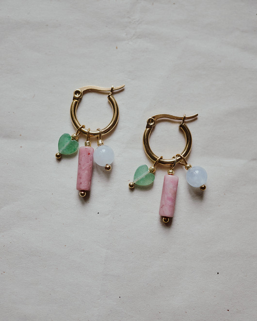 kolczyki z kamieniami Kolczyki Lukierek N.1