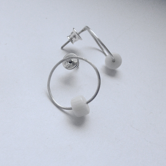 kolczyki z kamieniami Kolczyki OKRĄG