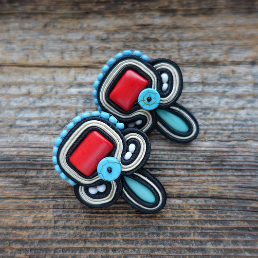 kolczyki soutache Etniczne kolczyki soutache