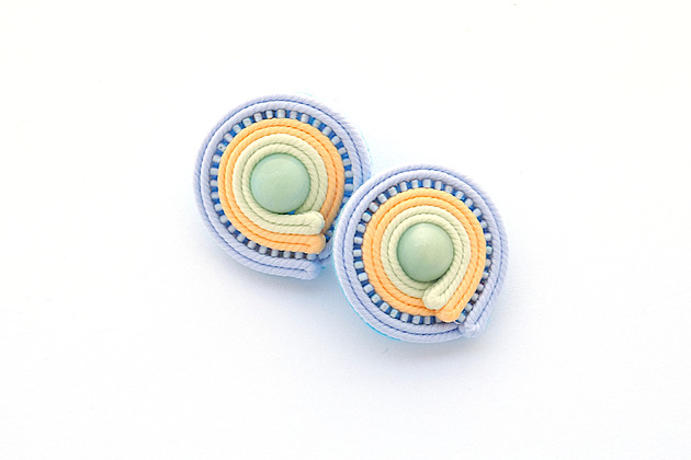 kolczyki soutache Pastelowe mini kolczyki