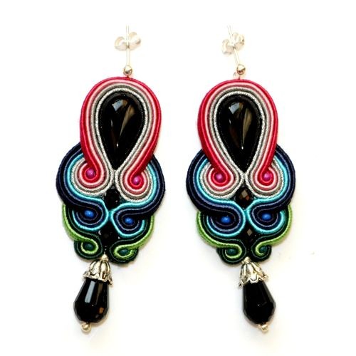 kolczyki soutache Sutaszowe kolczyki PRIMAVERA