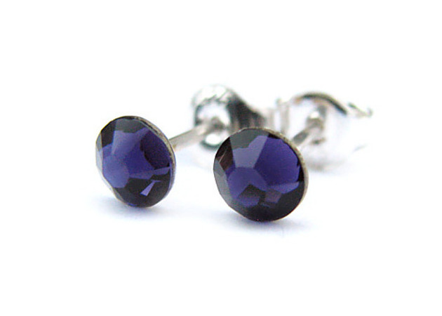 kolczyki swarovski Kolczyki Kropy w aksamitnym fiolecie-Kryształy Swarovski