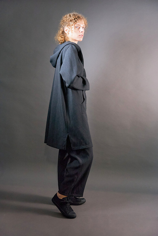 marynarki damskie Długi żakiet  do biura czarny melanż