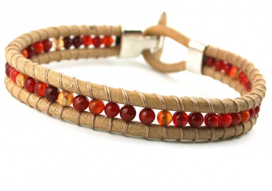 Unisex Snake Wrap: Karneol iwwart