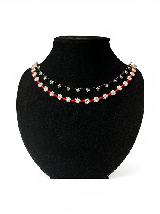 naszyjniki - inne Delikatne łańcuszki z koralików 