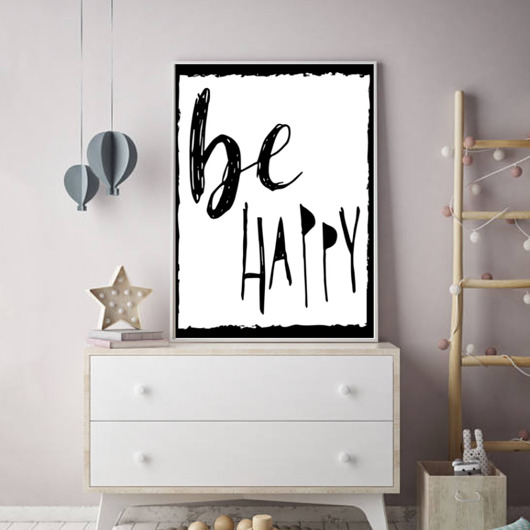 be happy Skandynawski plakat  Plakatowka