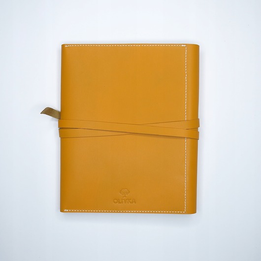 pokrowce i etui - organizery Okładka skórzana na notes A5 żółta elegancka na prezent OLIVKA