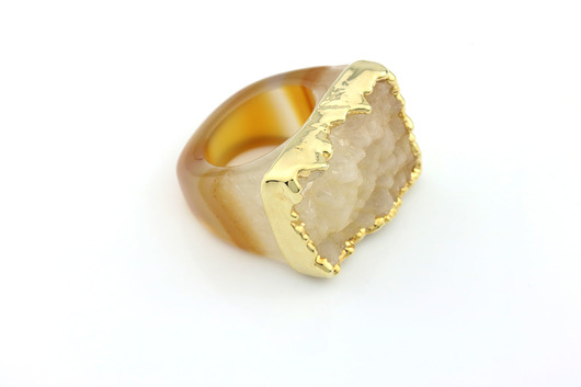 InspiRING 1/4 Gold Natural rozmiar 16 Brazi Druse Jewelry