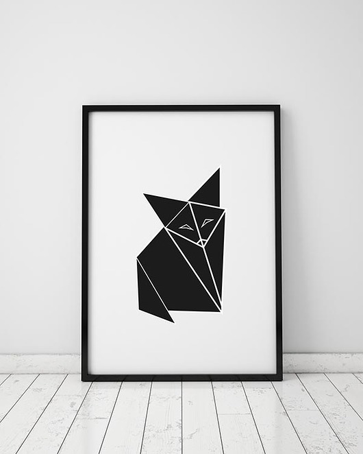 plakat. origami - lis  (format A3) Love Life and Forest