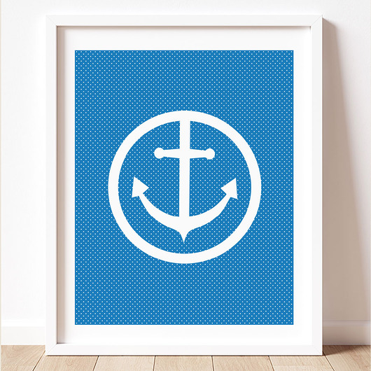 Minimalistyczny plakat z kotwicą Dekorando