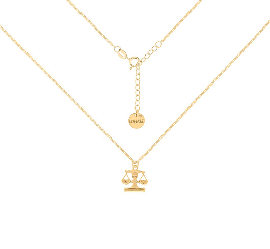 chokery Pozłacany choker pancerka ze znakiem zodiaku Waga